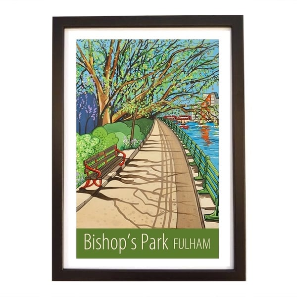 Fulham Bishop's Park travel poster print by Susie West