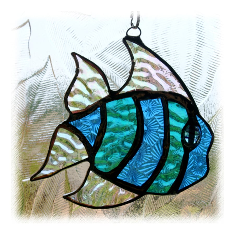 Tropical Fish Suncatcher Handmade Stained Glass 
