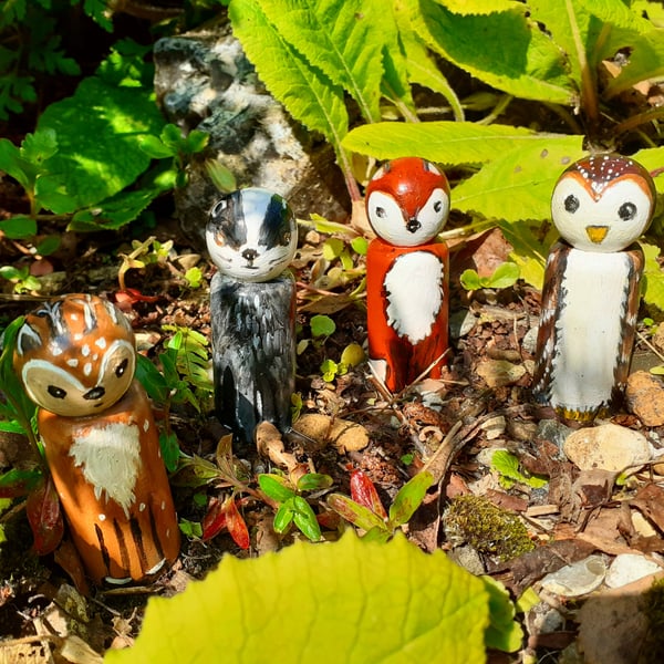 Woodlandcreatures  peg dolls set of 4