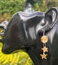Brass Star Dangle Earrings - Image 2