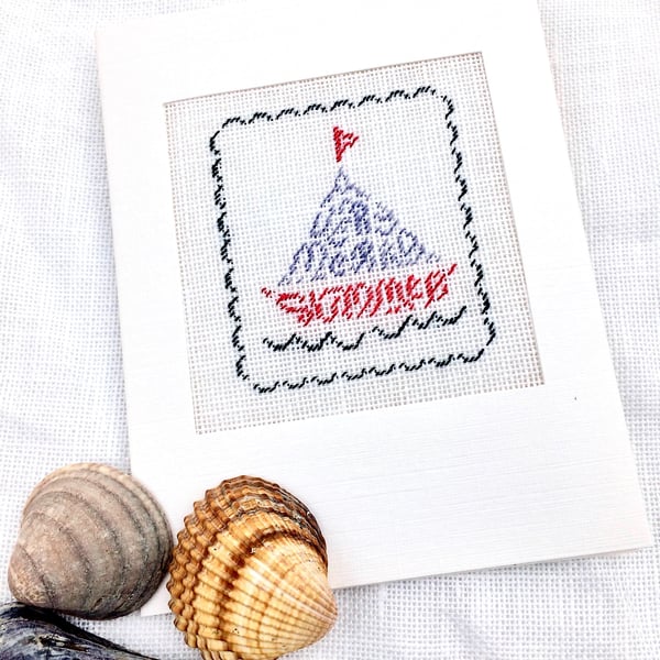 Sale... A Very Merry Summer.Birthday.Father's Day.Retirement Petit Point Card 