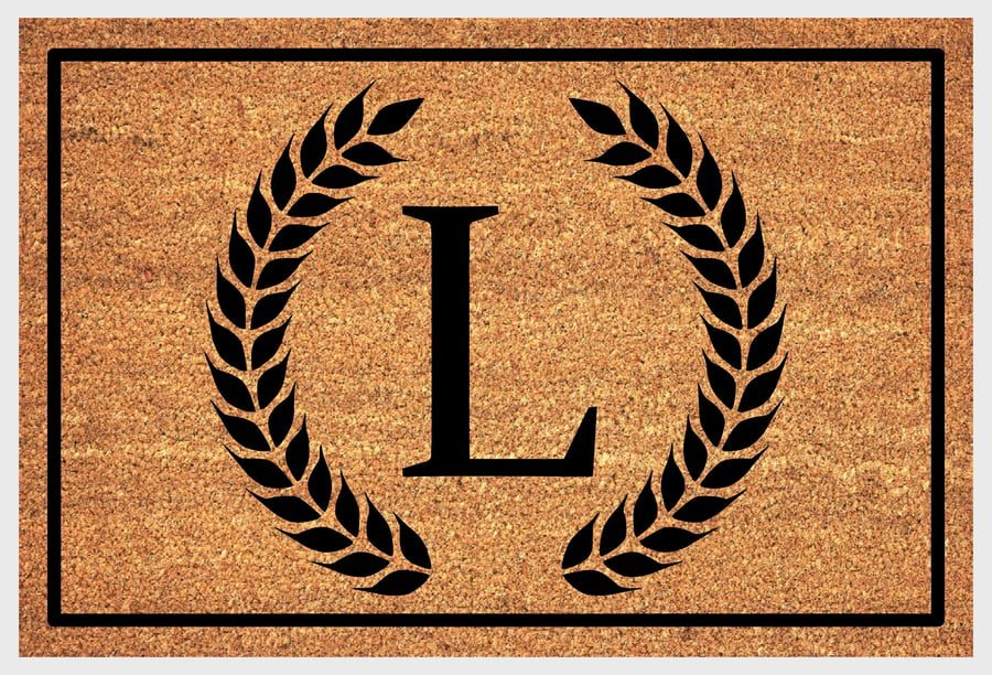L Letter Door Mat - Monogram Letter L Welcome Mat - 3 Sizes
