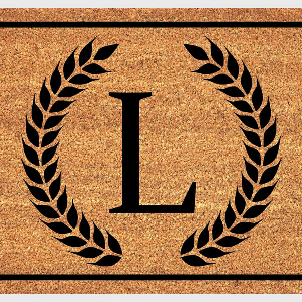 L Letter Door Mat - Monogram Letter L Welcome Mat - 3 Sizes