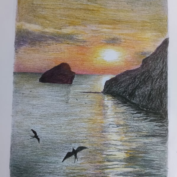 SUNSET AT BROADHAVEN, Pembrokeshire 