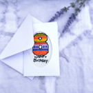 Handmade 8th Birthday Card,Colourful Cross Stitch Number Eight, Rainbow Birthday