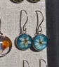 Blackthorn Flower Resin Earrings, Blue, 304 Stainless Steel, Made in Scotland - Image 2