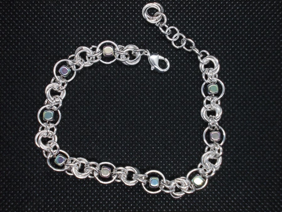 SALE - Haematite chainmaille bracelet