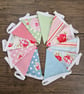 Shabby Chic Roses & Gingham Double Sided Fabric Bunting