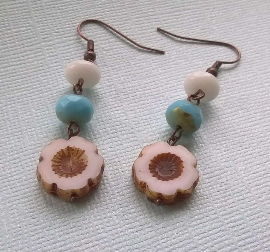 White flower earrings