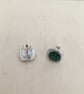 Pretty Green and Gold Stud Earrings - Image 4