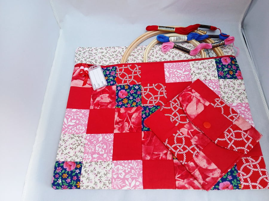 Cross Stitch ,Embroidery Project Bag