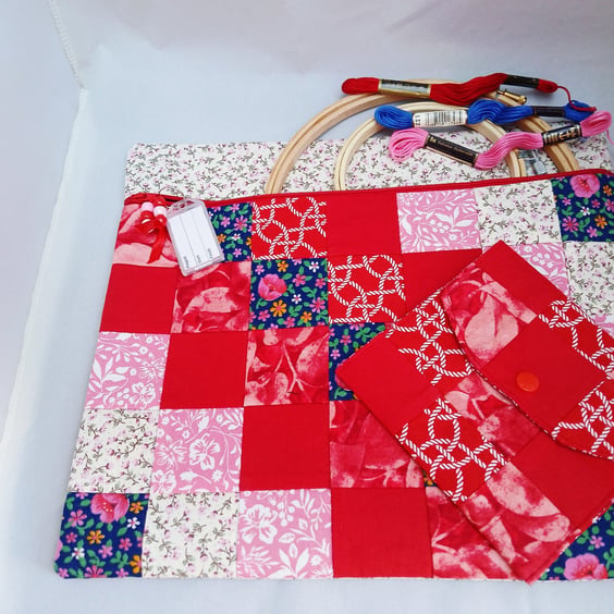 Cross Stitch ,Embroidery Project Bag