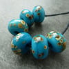 blue raku lampwork glass beads