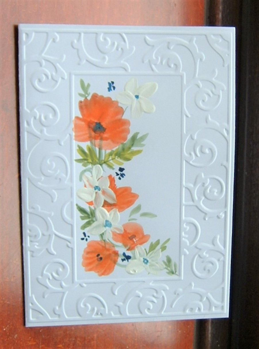 original art hand painted flora all occasion card ( ref F 493)