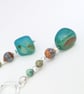 Artisan Teal Agate Dizi Agate & African Turqoise Earth  Drop Earrings  - Image 8