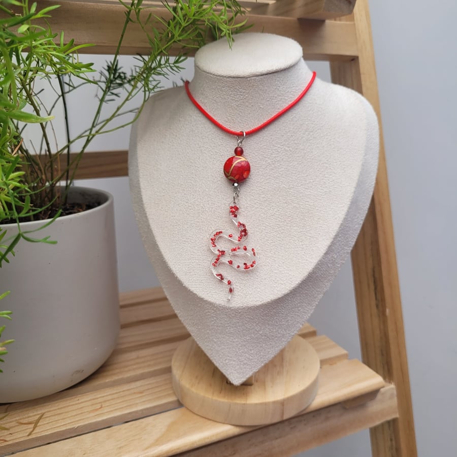 Snake Resin Pendant Necklace
