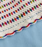 Colourful Crochet Baby Blanket, White Pram Blanket, Handmade Newborn Gift - Image 9