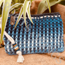 Frosty Tides 25-25 Handmade Crochet Clutch Bag One of a Kind Wristlet