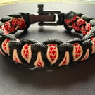 Adjustable paracord 550 survival bracelet to suit wrist size 19cm to 21cm
