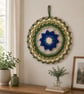 Blue Meadow Handmade Crochet Mandala Wall Hanging