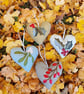 Handmade padded hanging heart, holly, Super Seconds Festival - Image 3