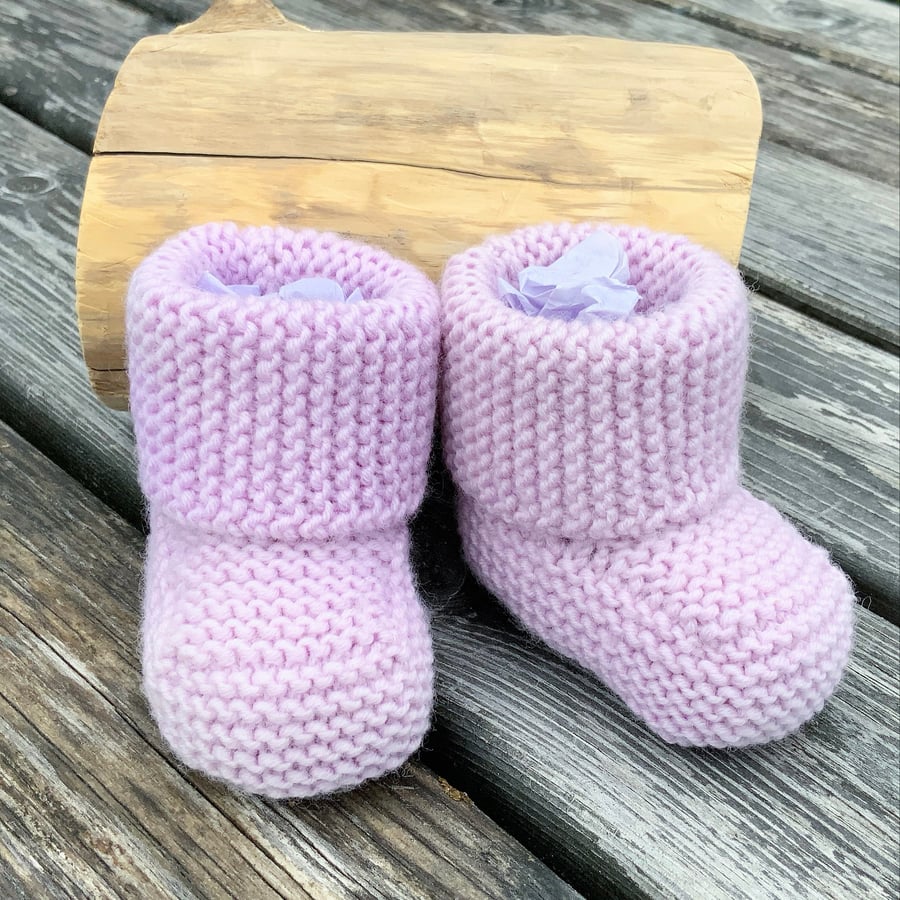 Hand Knitted Baby Booties. Baby Boots. Baby Booties. Baby Shower Gift. Baby Girl