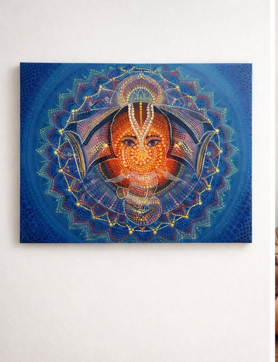 Original Hand-Painted Sacred Portrait – Inner Altar Wall Art