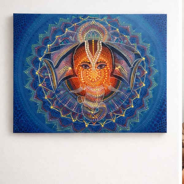 Original Hand-Painted Sacred Portrait – Inner Altar Wall Art