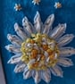 Hand embroidered flowers small picture upcycled painted frame. - Image 2