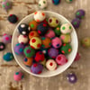 Polkadot felt balls (swipe for colours) 2.5cm Nepalese wool felt ball pom poms 