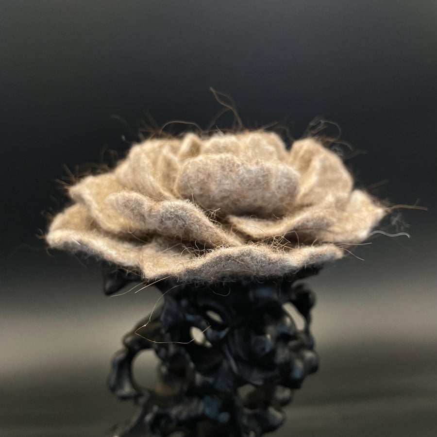 Flower Brooch Felt Floral Pin Handmade Item Unusual Jewellery Wet Felting Scarf 