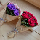 Crochet Petite Rose Bouquet