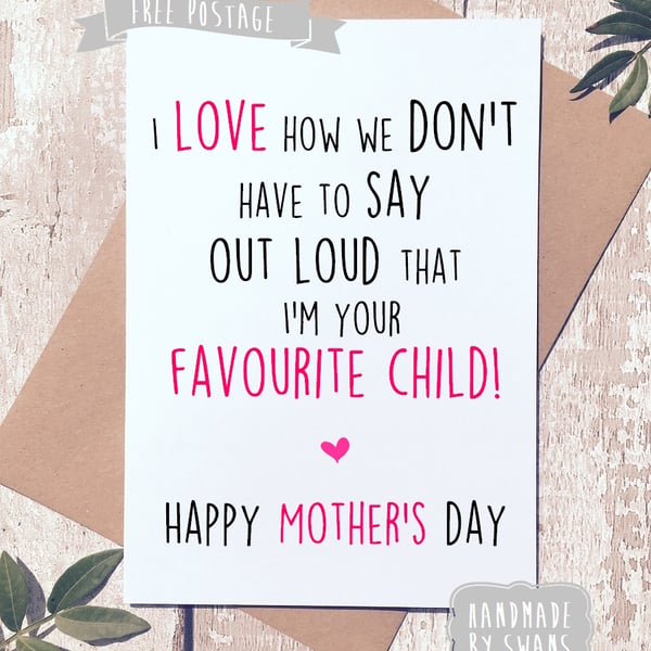 Mother's day card - Favourite child