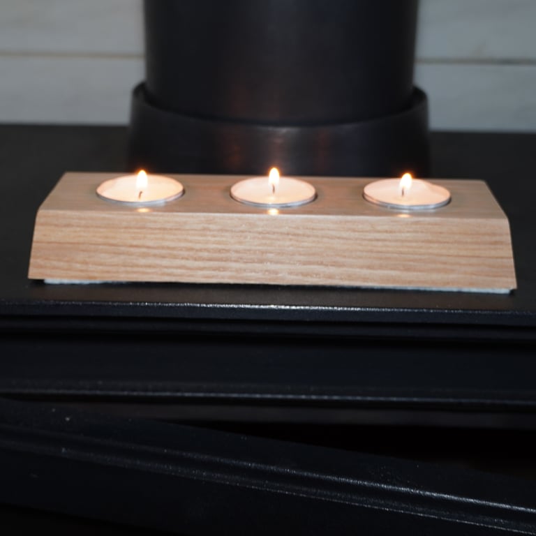 T Light Holder in Ash