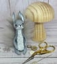 Spun Cotton Grey Squirrel Miniature Art Doll
