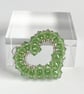 Green Crystal Open Heart Handbag Charm, with a Chainmaille Chain and Keyring  - Image 1