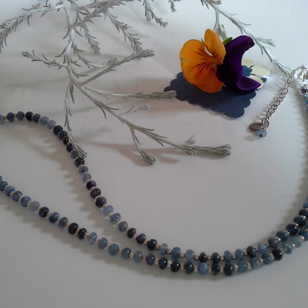 Rare Burmese Blue Sapphire Sterling Silver Necklace