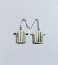 Hand Enamelled Fine Stripe Beach Hut Earrings  - Image 5