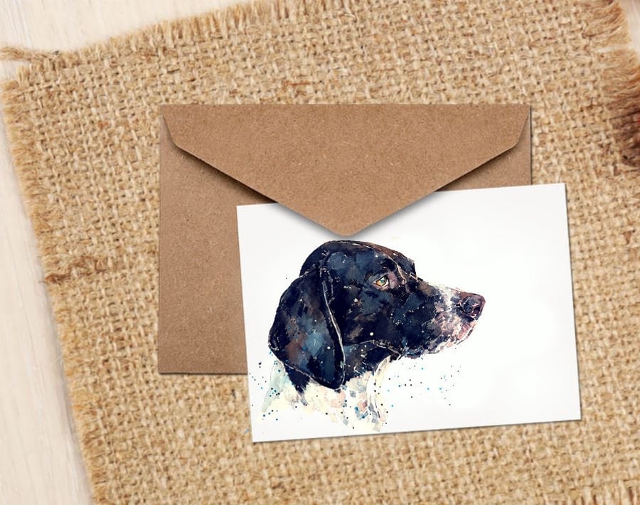 German Shorthaired Pointer The Thinker GreetingNote Card.GSP Cards, GSP Greeting
