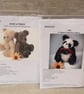 Pack of 2 Teddy bear sewing patterns, paper patterns to make your own bears - Image 1