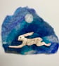 Leaping hare felt and sculpture artwork - Image 3