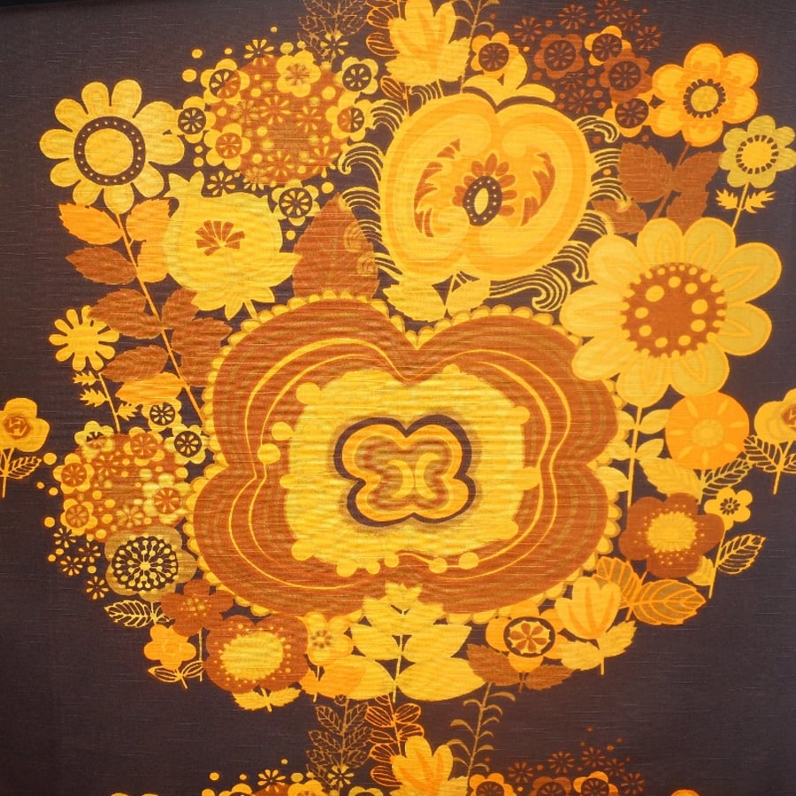 Yellow Hippy Flower Boras Marta-Lena Bjerhagen Vintage Fabric Lampshade option 