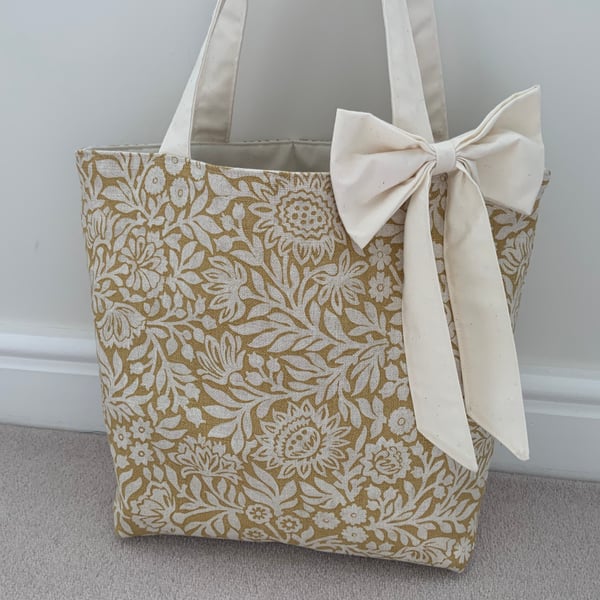 Fabric Tote Bag with Bow Beach Bag Handbag T. Folksy