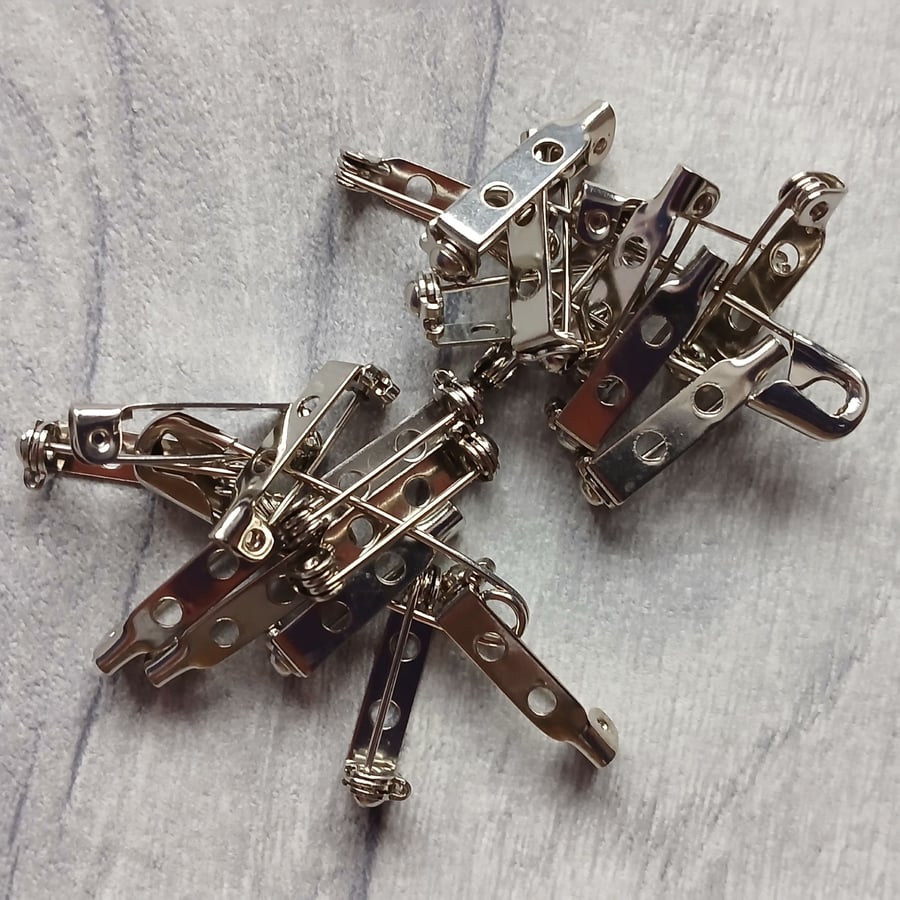 40 x 2 cm Vintage Metal Brooch Backs, Sew or Glue On, Jewellery Making