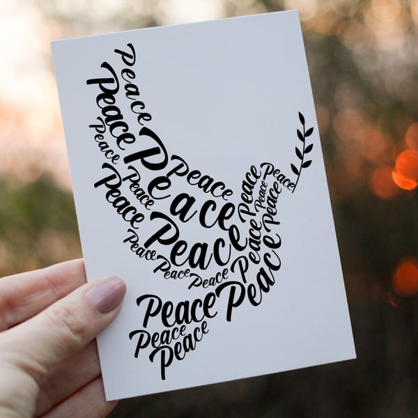 Peace Dove Birthday Card, Dove Birthday Card, Personalized Dove Card