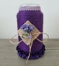 Purple yarn wrapped vase
