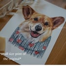Corgi Watercolour Print - Small Pet Wall Art - Gift for Dog Lovers