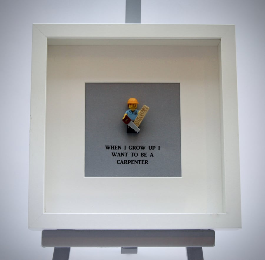 When I grow up I want to be A Carpenter mini Figure frame