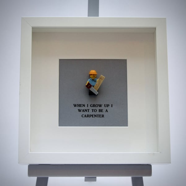 When I grow up I want to be A Carpenter mini Figure frame