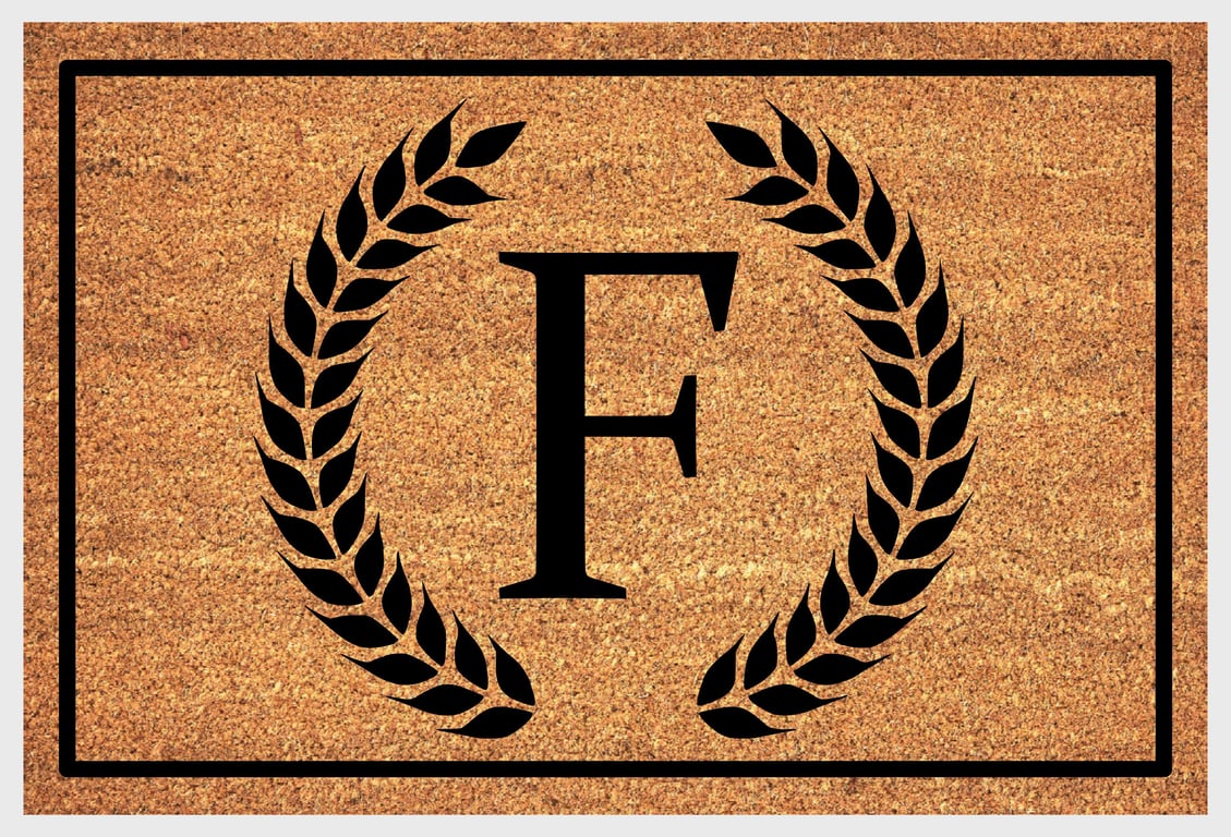 F Letter Door Mat - Monogram Letter F Welcome Mat - 3 Sizes